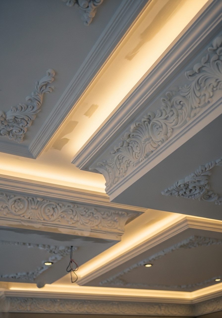 Artisanal Gypsum Moulding Detail